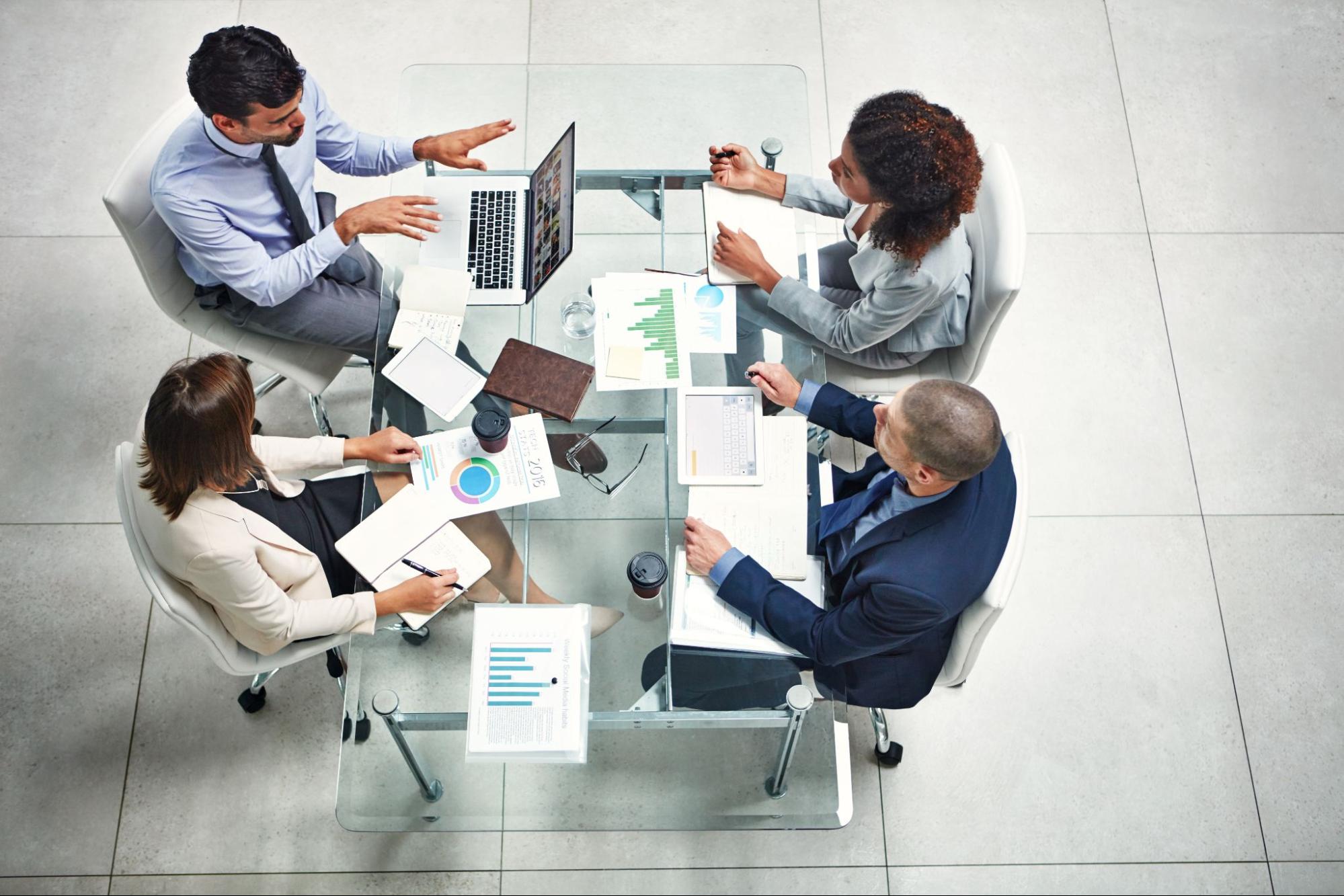 A team working around a shared table